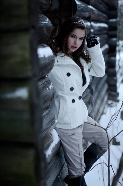 Winter portrait of a beautiful girl — Stock Photo, Image