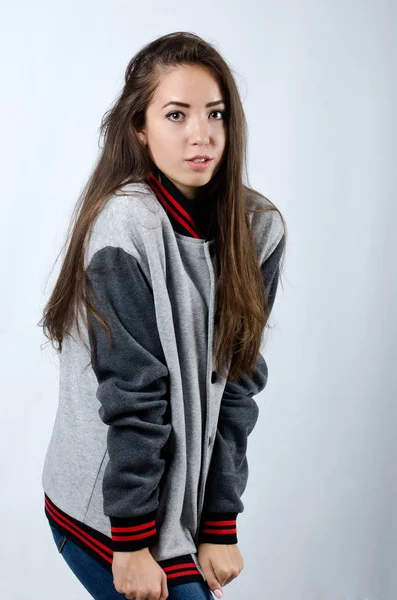 따뜻한 스웨터에 아름다운 소녀 — 스톡 사진