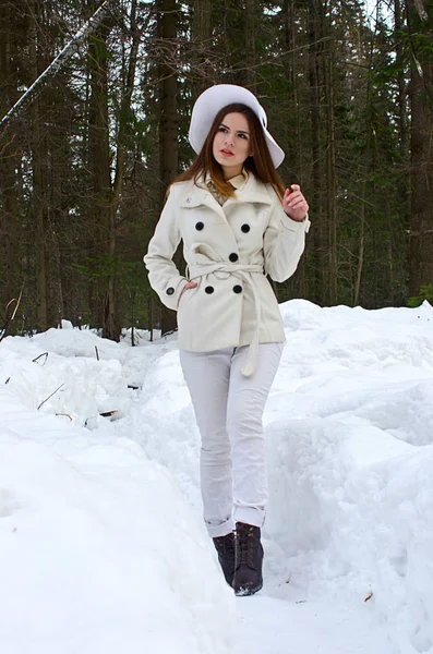 Beautiful girl in a coat — Stock Photo, Image