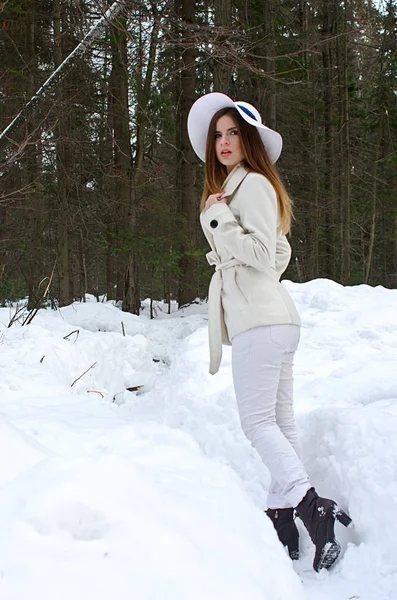 Beautiful girl in a coat — Stock Photo, Image