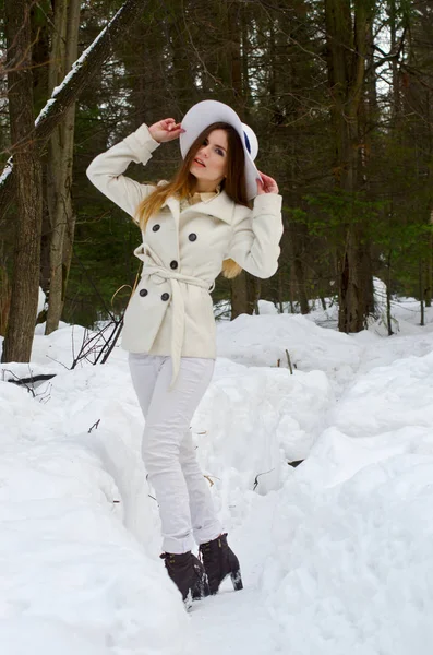 Beautiful girl in a coat — Stock Photo, Image