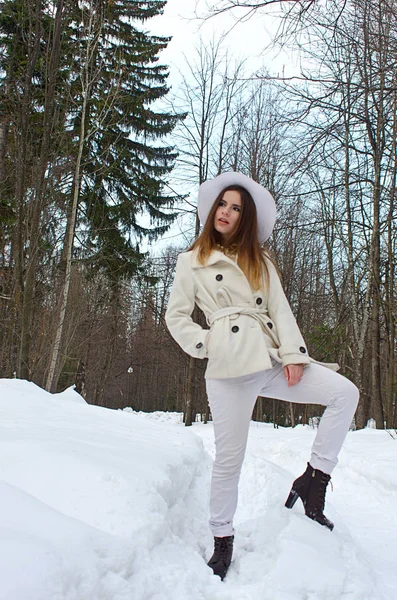 Beautiful girl in a coat — Stock Photo, Image