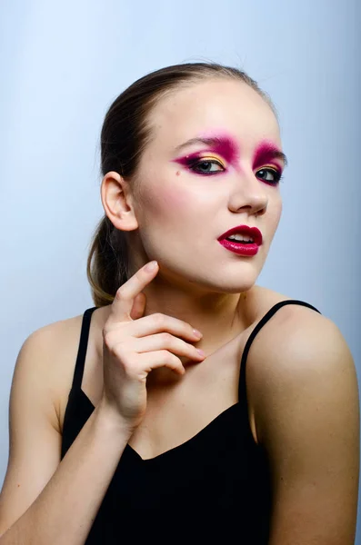 Beautiful girl in a juicy makeover — Stock Photo, Image