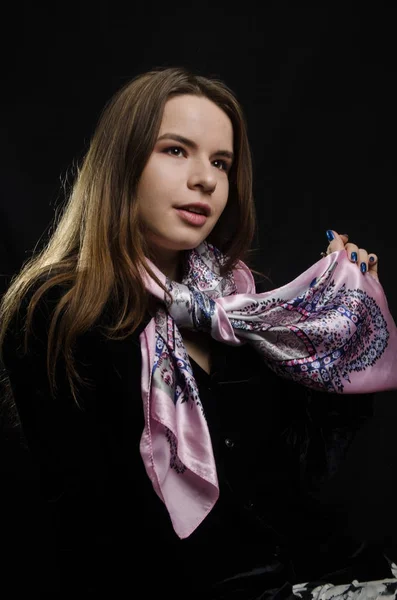 Beautiful Girl Scarf — Stock Photo, Image