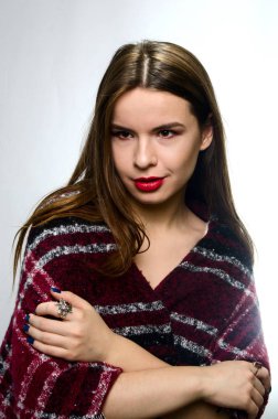 renkli Chalet güzel kız