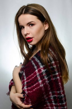 renkli Chalet güzel kız