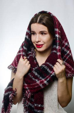 renkli Chalet güzel kız