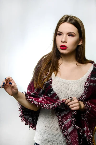 renkli Chalet güzel kız