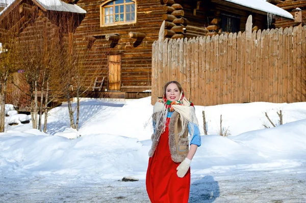 Beautiful Girl Shawl — Stock Photo, Image