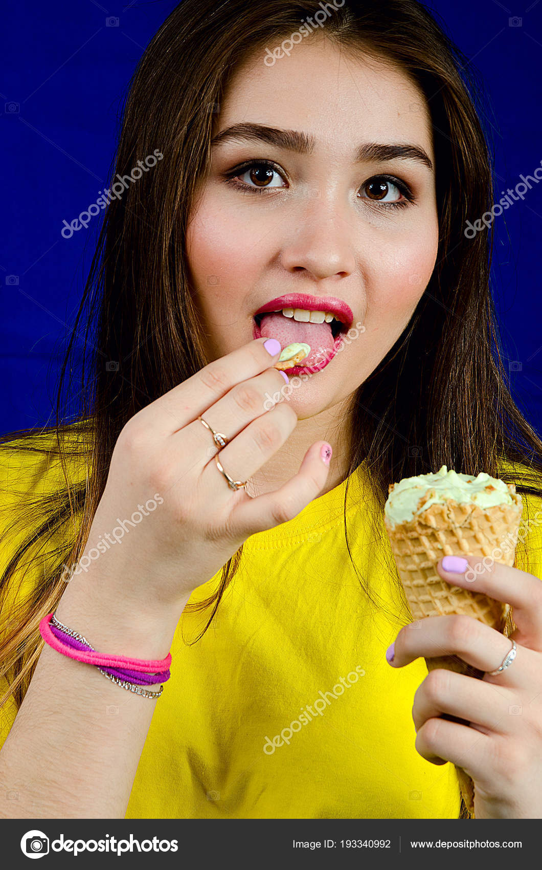 Beautiful Girl Ice Cream Stock Photo by ©uminov 193340992
