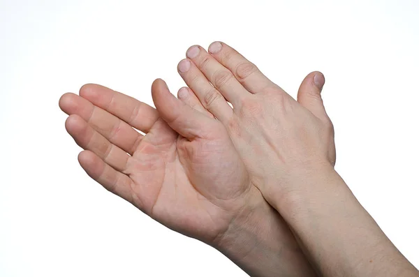 Ein Mann Spielt Mit Seinen Fingern — Stockfoto