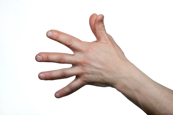 Ein Mann Spielt Mit Seinen Fingern — Stockfoto