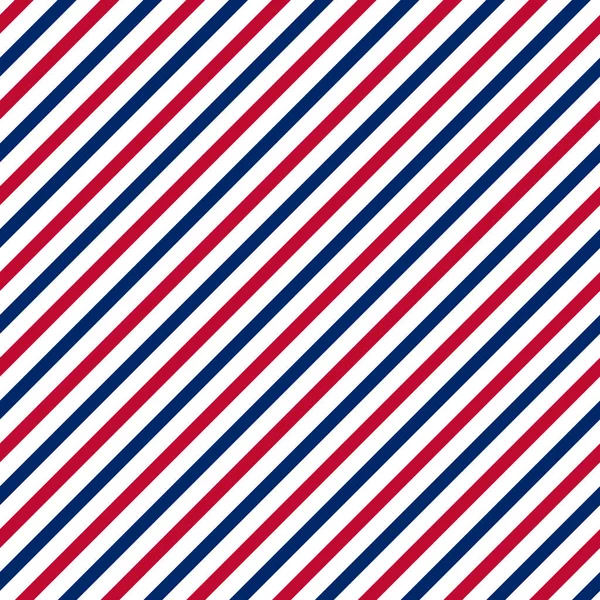 Patriotic red, white, blue geometric seamless pattern. July 4th background in stripes. Pattern in USA flag colors. Vector illustration.