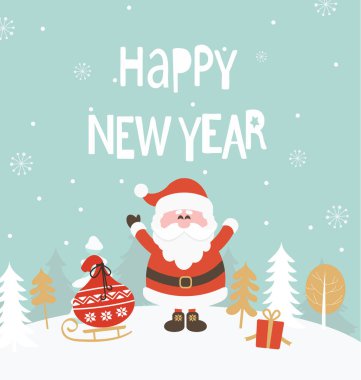 Yeni yıl tebrik kartı.
