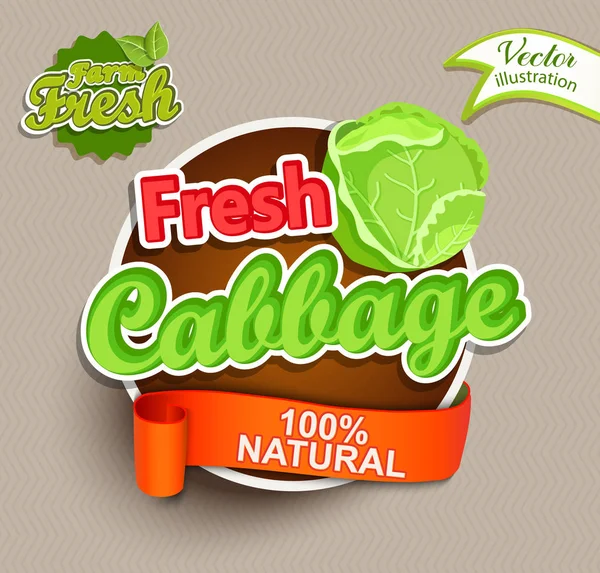 Fresh cabbage logo lettering. — Stock Vector