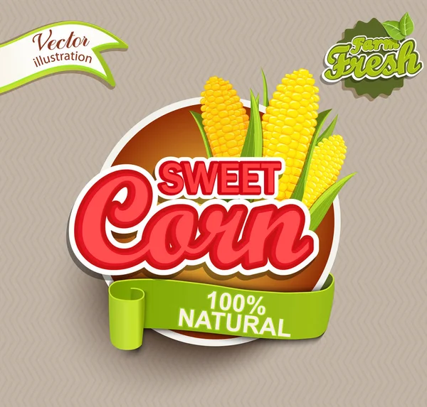 Lettere con logo Sweet Corn — Vettoriale Stock