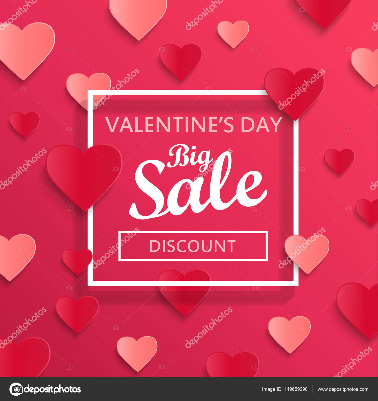 Valentines day big sale template Stock Vector Image by ©tandaV 149659290