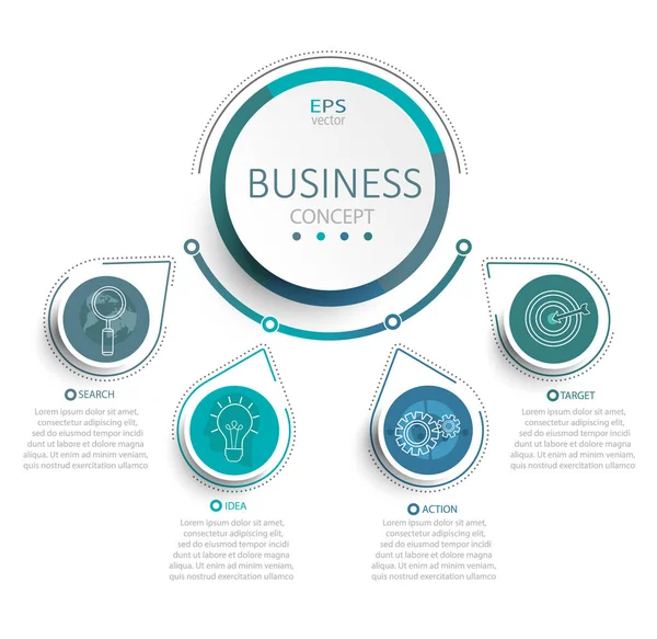 Templat infografis bisnis - Stok Vektor