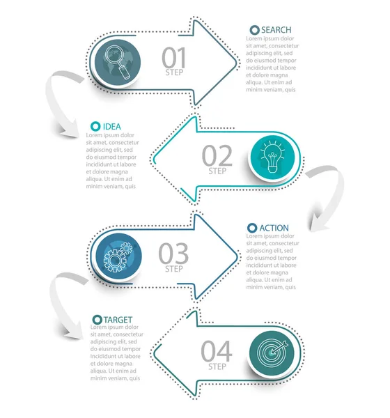 Infografica aziendale con modello di frecce — Vettoriale Stock