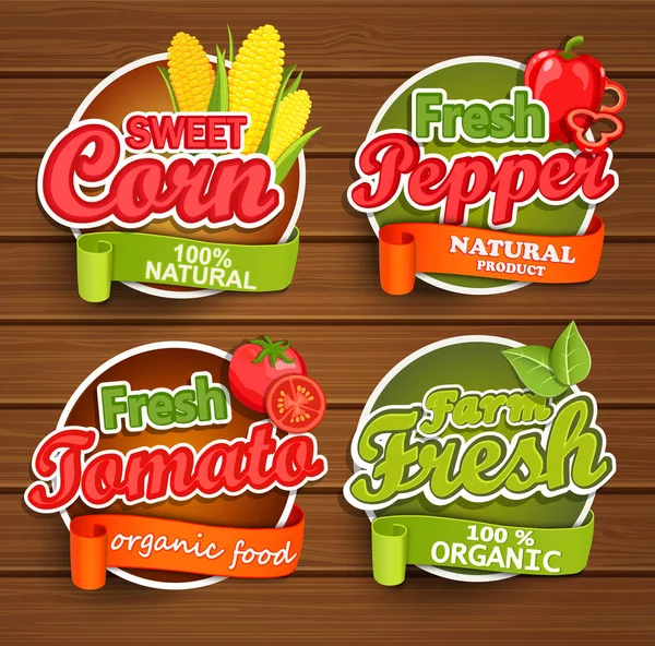 Farm fresh, food label. — Stock Vector