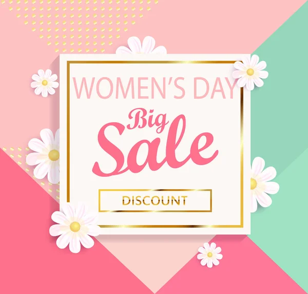 Women's day big sale template — Stock Vector