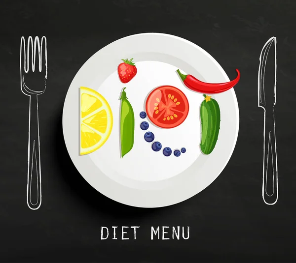 Concetto di dieta e stili di vita sani — Vettoriale Stock