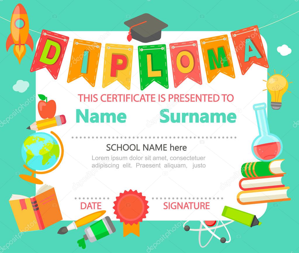 Kids Diploma certificate template