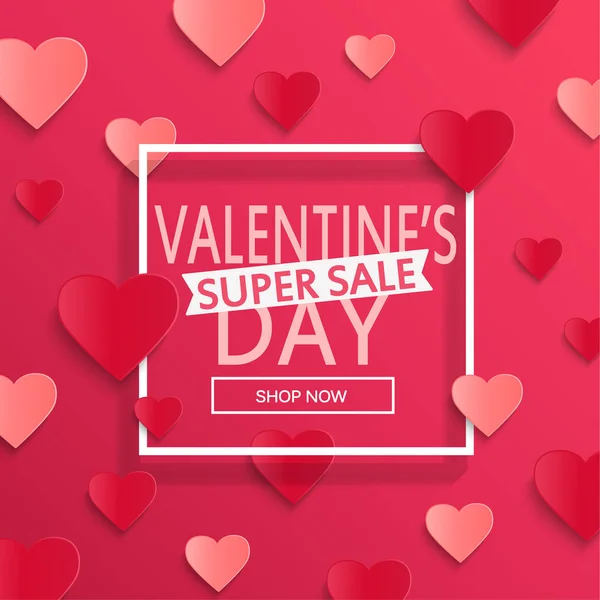 Valentijnsdag super verkoop sjabloon — Stockvector