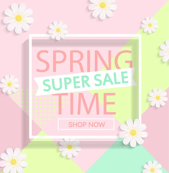 Pastel spring sale design. — Stock Vector