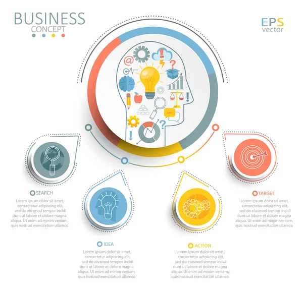 Modelo de infográfico de negócios — Vetor de Stock