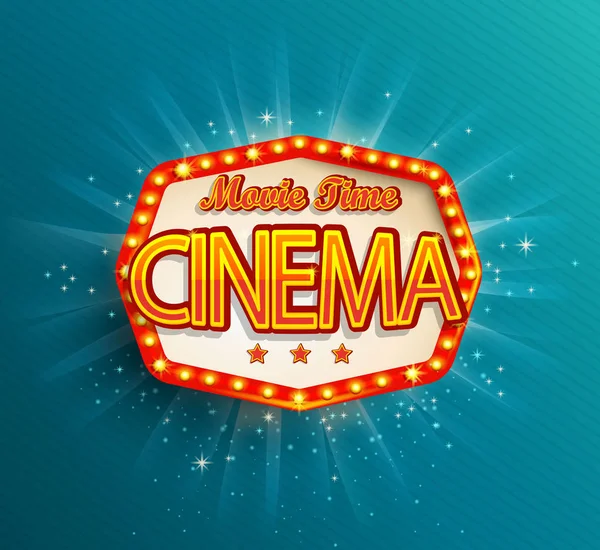 The vintage cinema emblem — Stock Vector