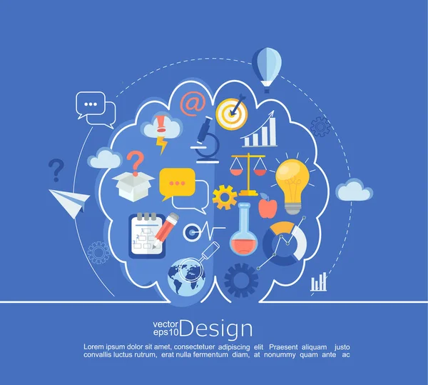 Idea creativa del cerebro infografía . — Archivo Imágenes Vectoriales