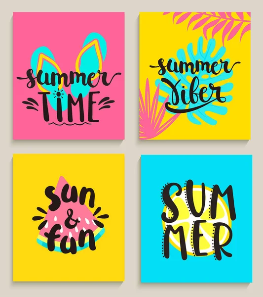 Bright summer cards. — Stock Vector