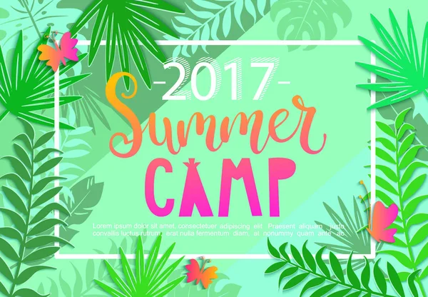 Campamento de verano 2017 letras — Vector de stock