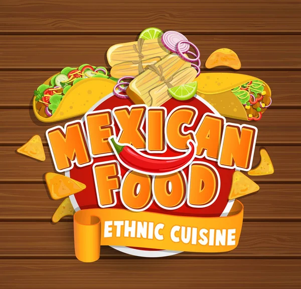 Logo comida mexicana . — Vector de stock