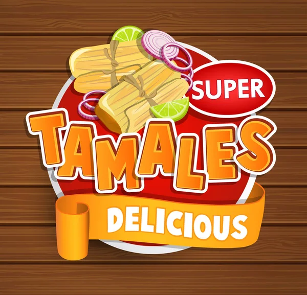 Tamales pyszne logo — Wektor stockowy