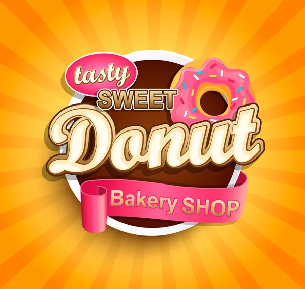 Sweet Donut Etikett. — Stockvektor