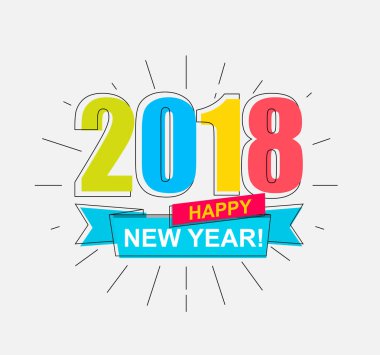 2018 mutlu yeni yıl. afiş