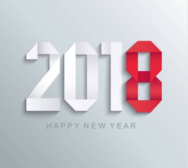 Yeni yıl kağıt tebrik kartı.