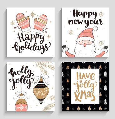 Bir dizi Noel kartı..