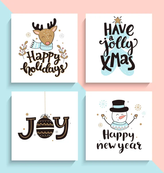 Set of new year cards. — Stock Vector