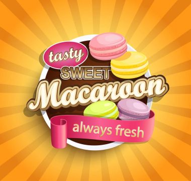 Renkli macaroons afiş