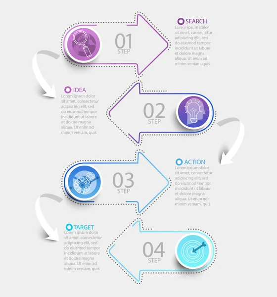 Infografica Con Visualizzazione Dei Dati Della Timeline Aziendale Schema Con — Vettoriale Stock