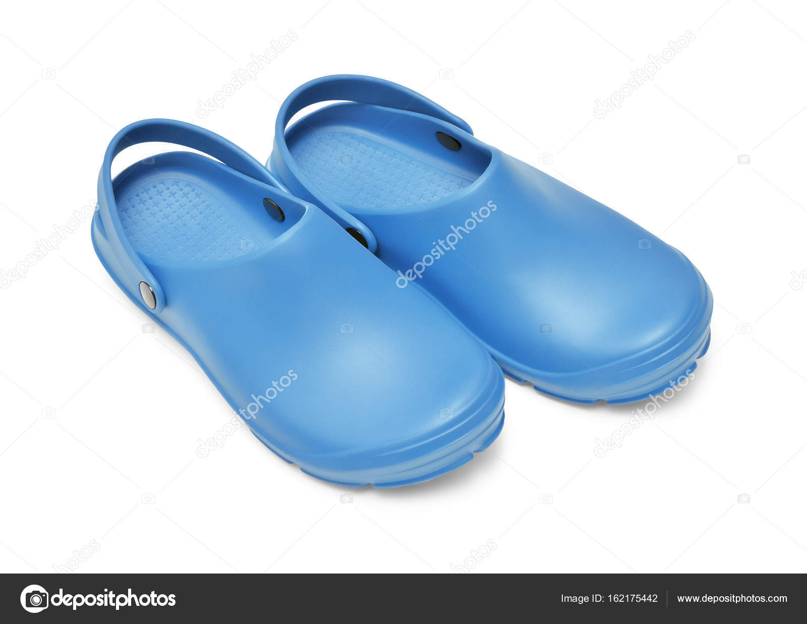 white and blue crocs