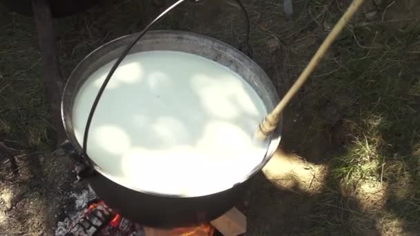 Il processo di produzione di formaggio bianco da soli . — Video Stock