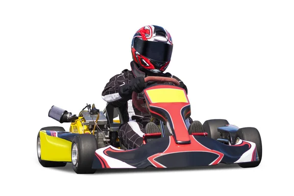 Isolated Adult Go Kart Racer — Stock Photo, Image