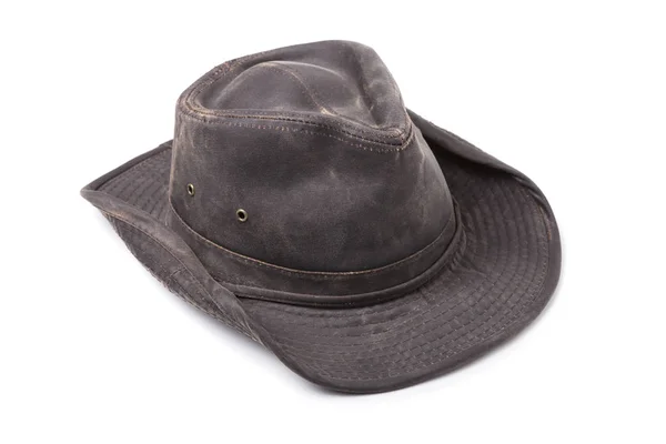 Dark Brown Cowboy Hat isolert på hvit bakgrunn – stockfoto