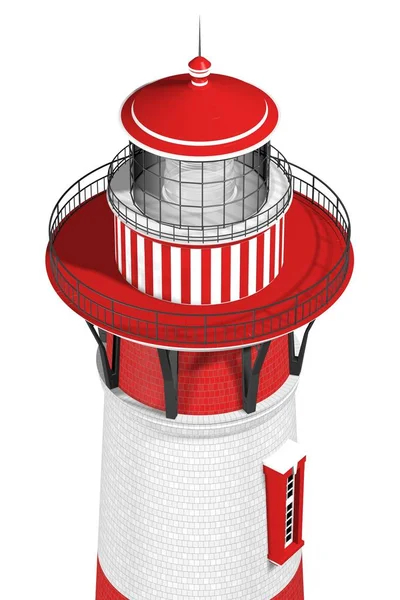 Illustration 3D d'un phare isolé sur fond blanc — Photo