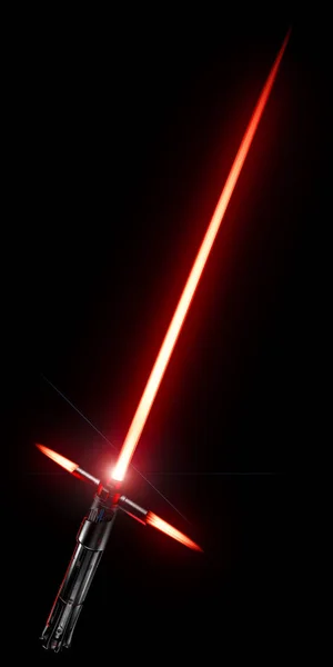 3D візуалізація лазерного меча на темному тлі — стокове фото