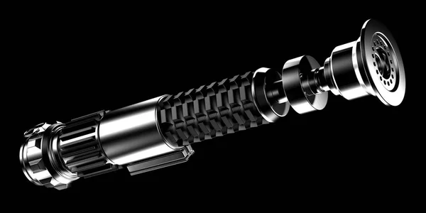 3D rendering of a laser sword over dark background — Stock Photo, Image